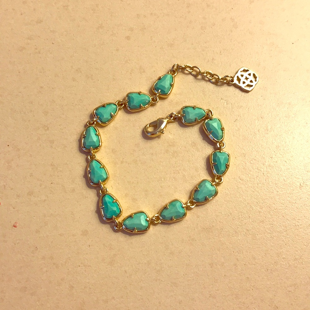 Kendra Scott teal and gold bracelet